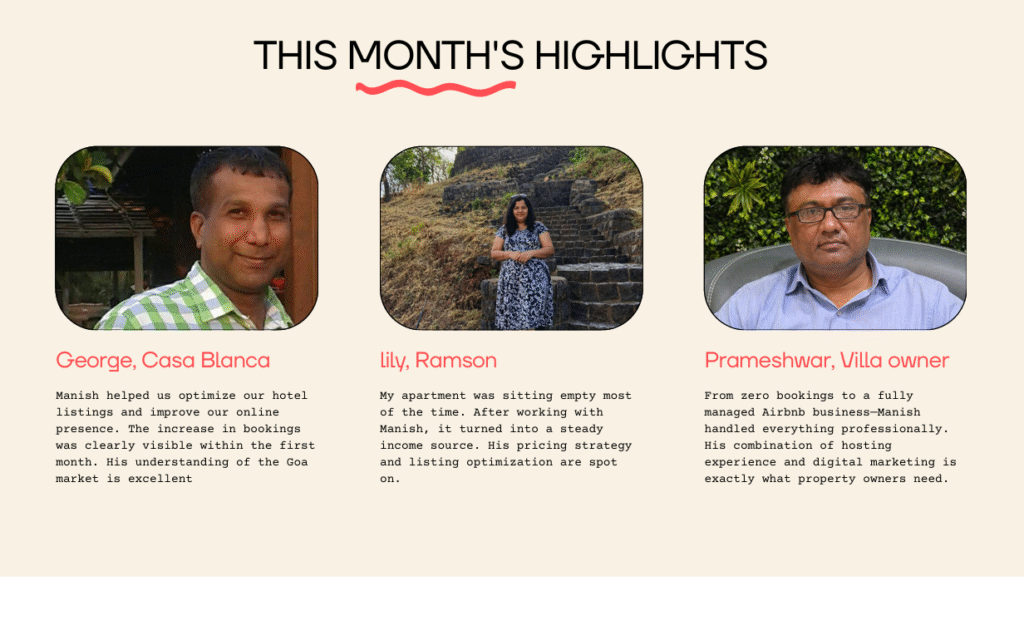 Airbnb management in goa company siolim goa